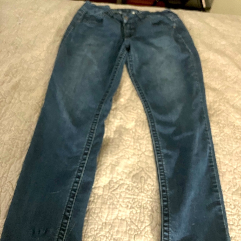 Seven7 Women's Dark Blue Straight Leg Jeans